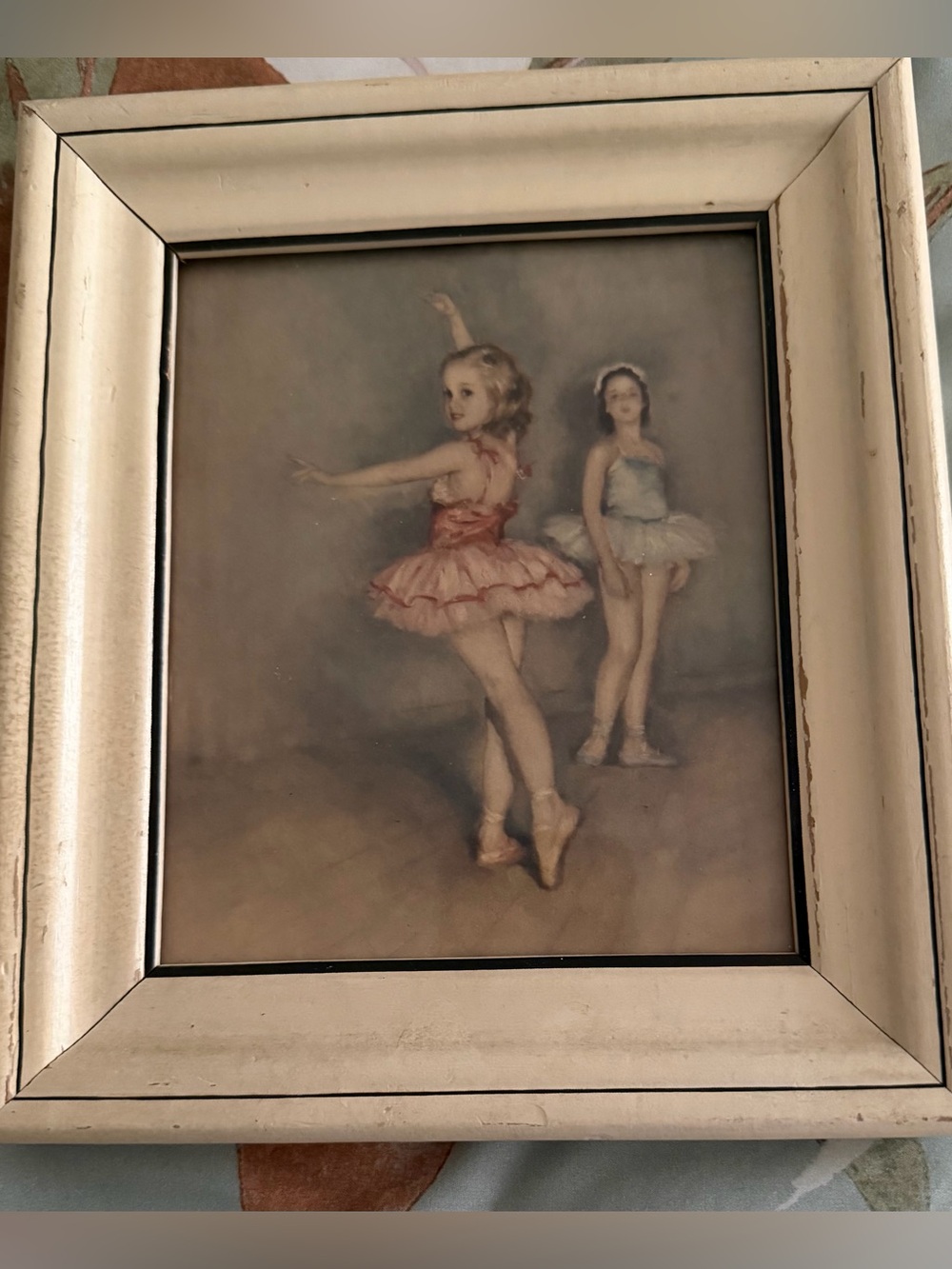 Vintage Mid-Century Pal Fried Ballerina Framed Art Print Shabby Chic Retro